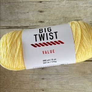 Big Twist Pale Yellow Yarn 6 Oz Acrylic